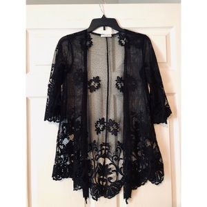 Black Lace Kimono